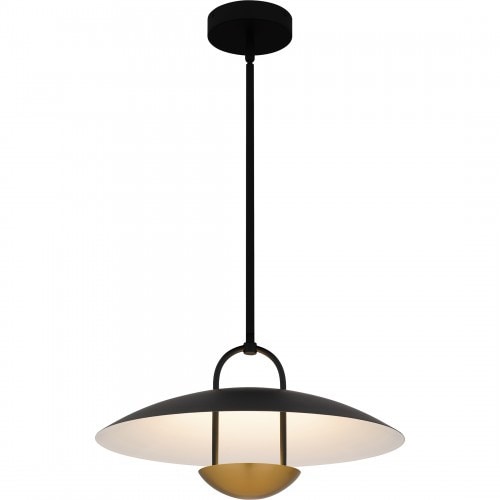 【QUOIZEL】アメリカ・デザイン照明 LEDペンダントライト「Bingham」ブラック（W450×D450×H240mm）