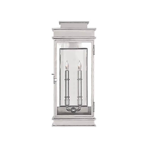 【Visual Comfort】アメリカ・ウォールライト「Linear Lantern Tall」2灯 シルバー（W229×D127×H572mm）