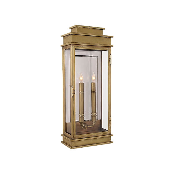 【Visual Comfort】アメリカ・ウォールライト「Linear Lantern Tall」2灯 ゴールド（W229×D127×H572mm）