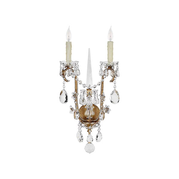 【Visual Comfort】アメリカ・ウォールライト「Alessandra Large Chandelier Sconce」2灯 ゴールド（W318×D203×H616mm）