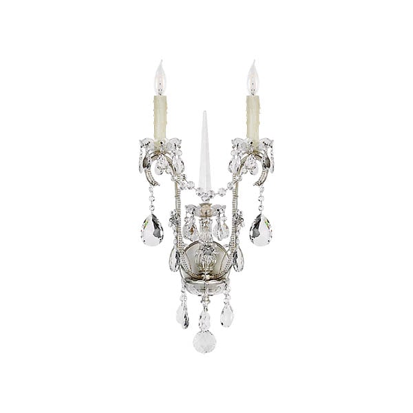 【Visual Comfort】アメリカ・ウォールライト「Alessandra Large Chandelier Sconce」2灯 シルバー（W318×D203×H616mm）