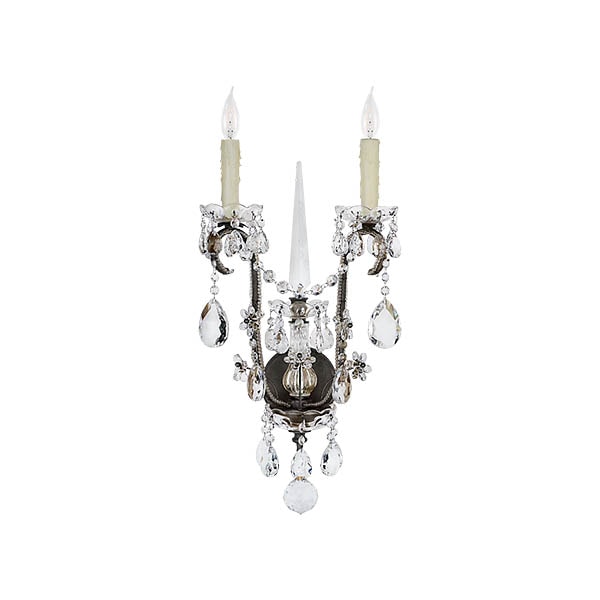 【Visual Comfort】アメリカ・ウォールライト「Alessandra Large Chandelier Sconce」2灯 ブラック（W318×D203×H616mm）