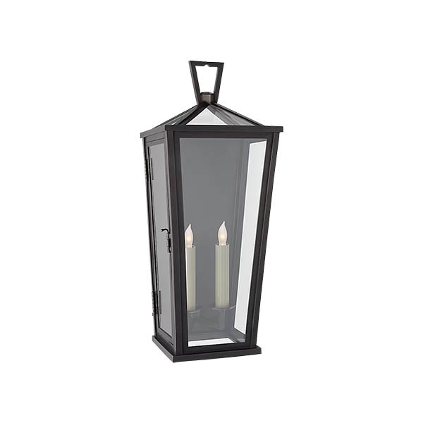 【Visual Comfort】アメリカ・ウォールライト「Darlana Medium Tall 3／4 Wall Lantern」2灯 ブロンズ（W248×D216×H597mm）
