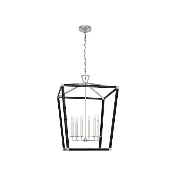 【Visual Comfort】アメリカ・デザイン照明 ペンダント「Darlana XL Wrapped Lantern」6灯　シルバー・ブラック（W737×H1067mm）