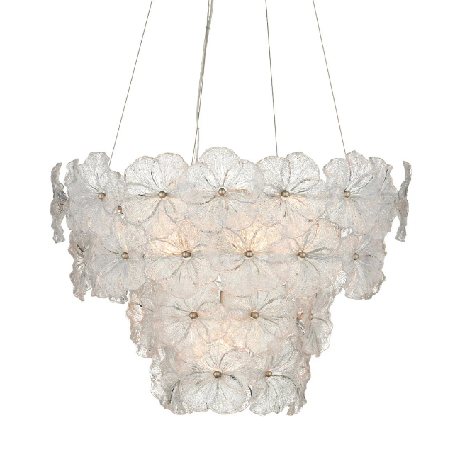 【Currey & Company】アメリカ・デザイン照明 シャンデリア「Mallow Medium Chandelier」5灯・クリア/シャンパン（W622mm×H451mm）