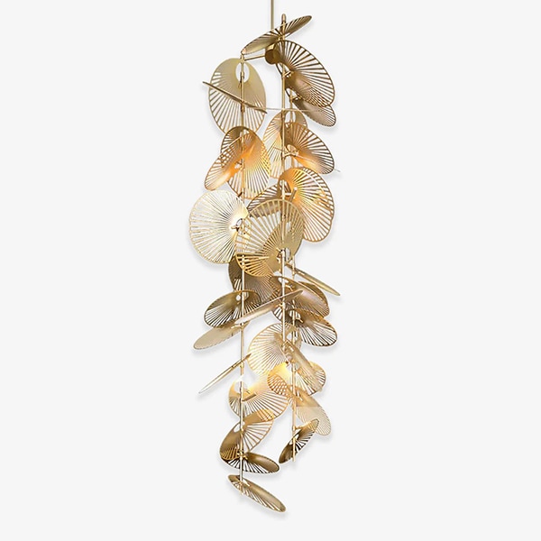 デザイン照明 「Cluster Leaf Chandelier」 グレイ/ゴールド（φ800