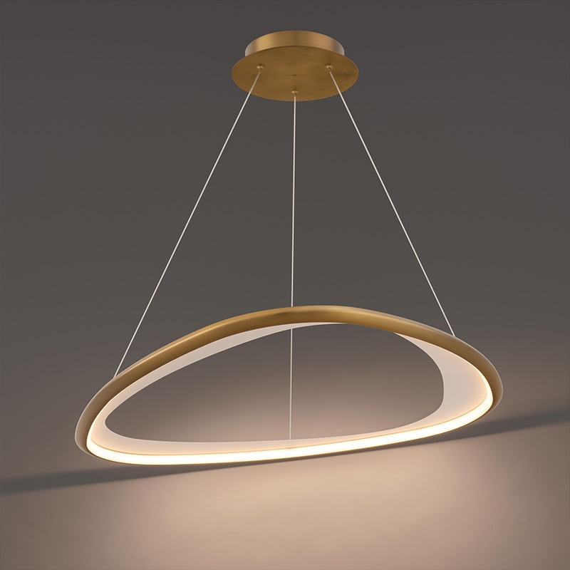 【WAC LIGHTING】LEDペンダントライト「Oyster」ゴールド（φ830×H20mm）