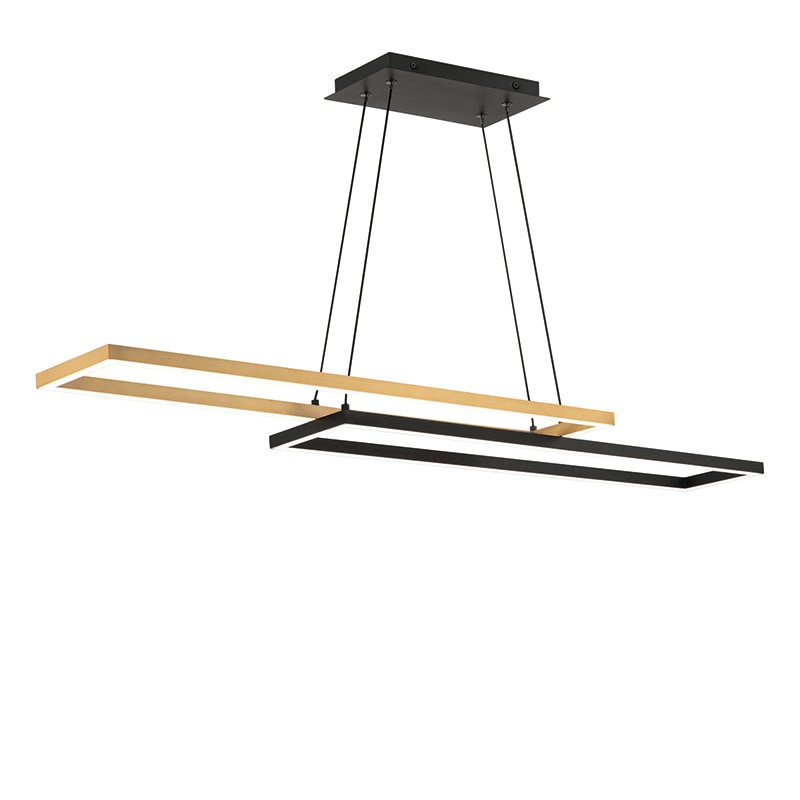 【WAC LIGHTING】LEDペンダントライト「Double Entendre」ブラック×ゴールド（W1060×D210mm）