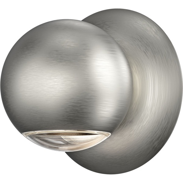 【Sonneman】アメリカ・デザイン照明 ウォールライト「Hemisphere LED 4 inch Natural Anodized Wall Sconce Wall Light」1灯・ナチュラルアルマイト（W102×D102×H108mm）