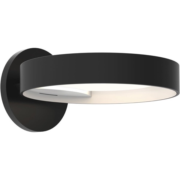 【Sonneman】アメリカ・デザイン照明 ウォールライト「Light Guide Ring LED 8 inch Satin Black Wall Sconce Wall Light in White」1灯・ブラック・ホワイト（W203×H38mm）