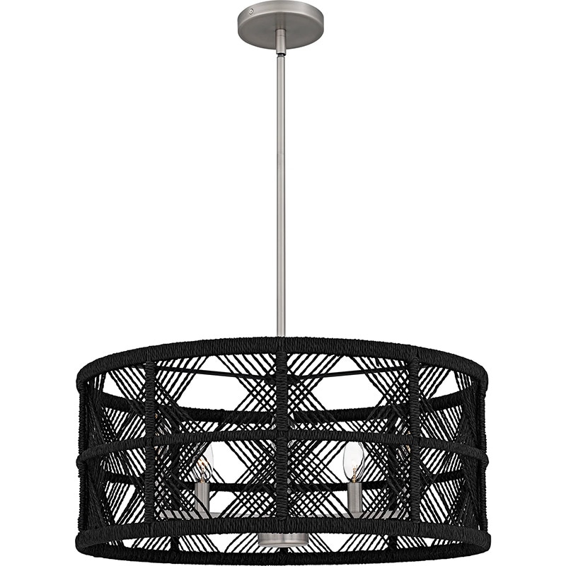 【QUOIZEL】アメリカ・デザイン照明 ペンダントライト5灯「Axford」クローム×ブラック（W550×D550×H260mm）