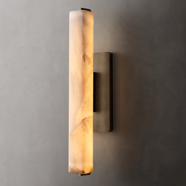 アメリカ・デザイン照明 ウォールライト「Audubon Alabaster Single Sconce」・ブロンズ（H381／483／635mm）