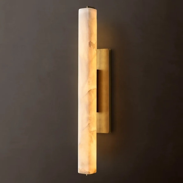 アメリカ・デザイン照明 ウォールライト「Audubon Alabaster Single Sconce」・ゴールド（H381／483／635mm）