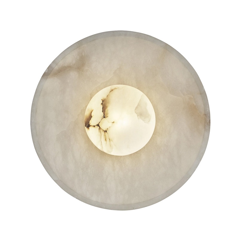 【INDUSTVILLE】イギリス・デザイン照明「Alabaster」アラバスターストーンウォールライト（φ250×D80mm）