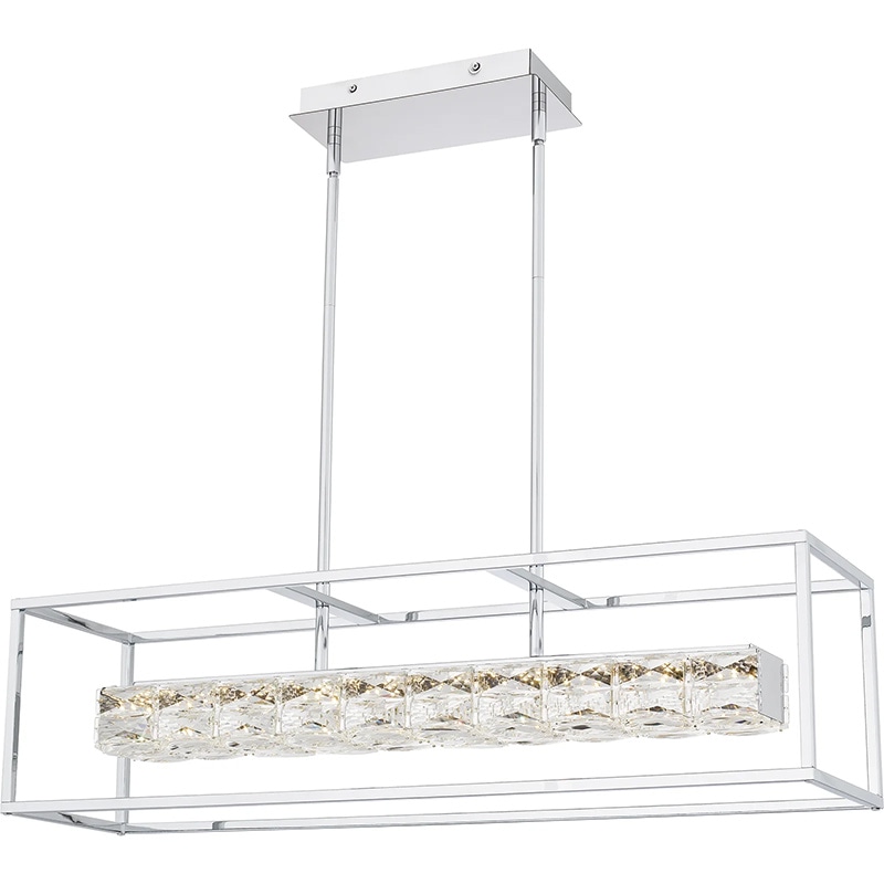 【QUOIZEL】アメリカ・デザイン照明 LED・クリスタルペンダントライト「Dazzle」クローム（W900×D230×H250mm）