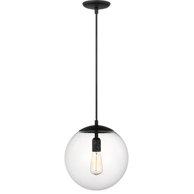【Visual Comfort】アメリカ・デザイン照明 ペンダントライト「Leo Hanging Globe Large」1灯・ミッドナイトブラック（W305×H318mm）