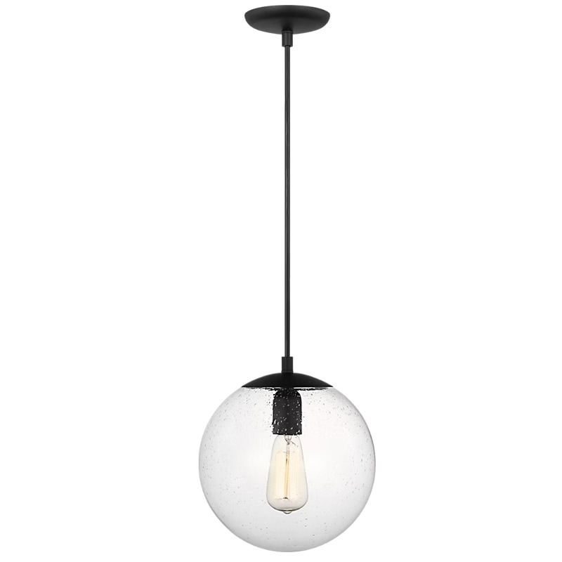 【Visual Comfort】アメリカ・デザイン照明 ペンダントライト「Leo Hanging Globe Medium」1灯・ミッドナイトブラック（W254×H273mm）
