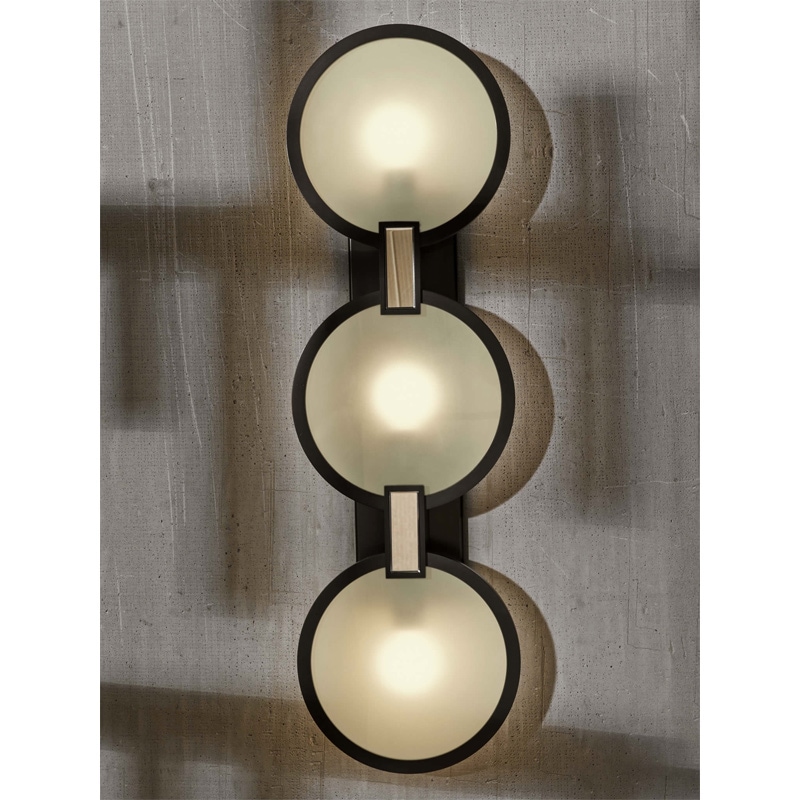 【CL Sterling & Son】アメリカ・デザイン照明 ウォールライト「BROCKWAY」Small Linked Round Sconce 3灯（W208×D90×H699mm）
