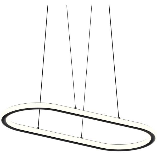 【Sonneman】アメリカ・デザイン照明 ペンダントライト「Luna LED 33.5 inch」2灯・サテンブラック（W851×D292×H38mm）