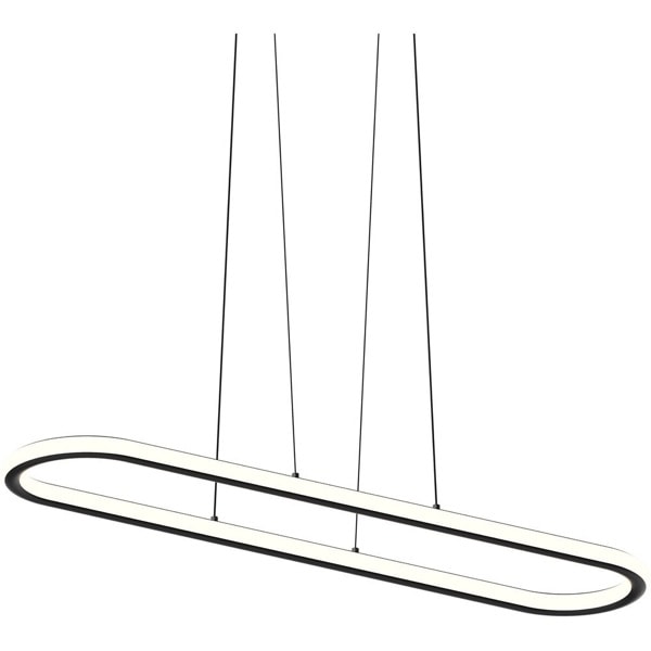 【Sonneman】アメリカ・デザイン照明 ペンダントライト「Luna LED 49.5 inch」2灯・サテンブラック（W1257×D419×H38mm）