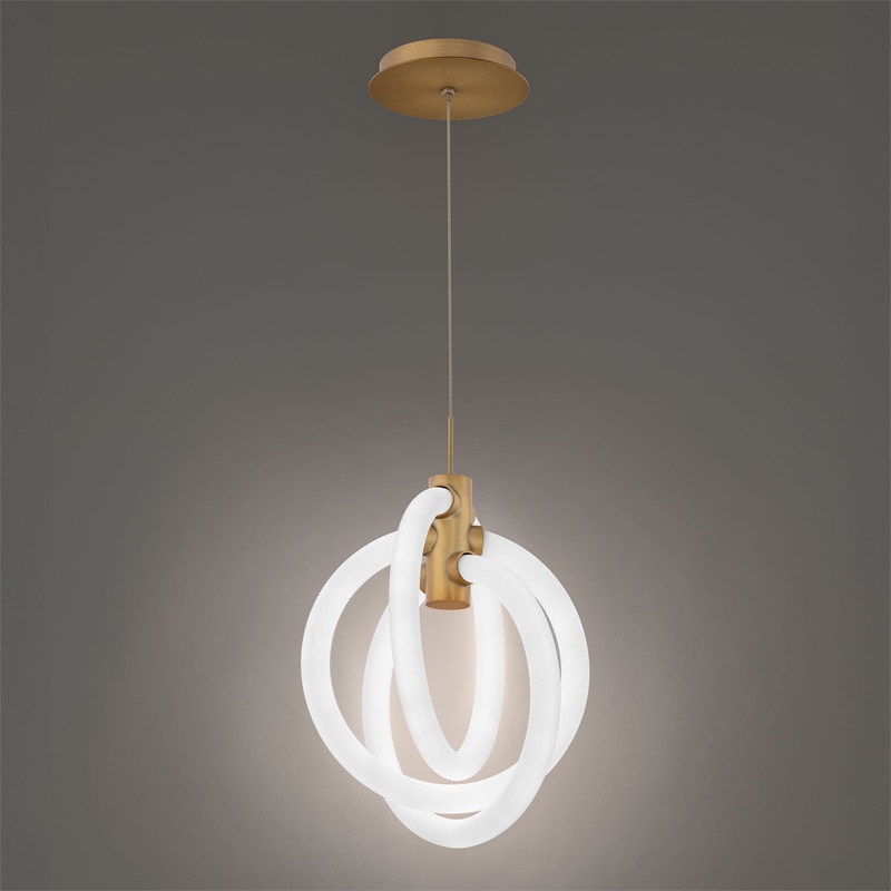 【WAC LIGHTING】アメリカ・LEDペンダントライト「Knot」ゴールド（W260×H320mm）