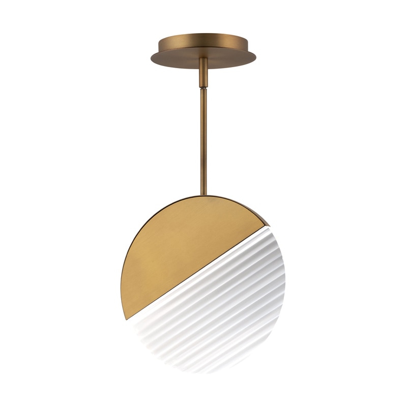 【WAC LIGHTING】アメリカ・LEDペンダントライト「Crescent」ゴールド（φ250×D10mm）