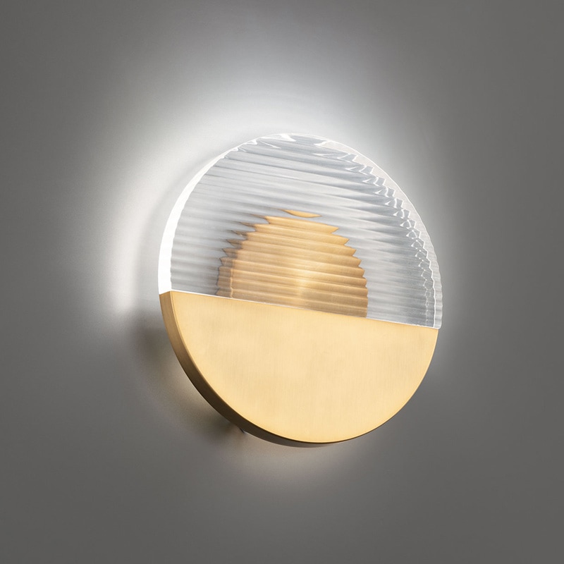 【WAC LIGHTING】アメリカ・LEDウォールライト「Crescent」ゴールド（φ250×D40mm）