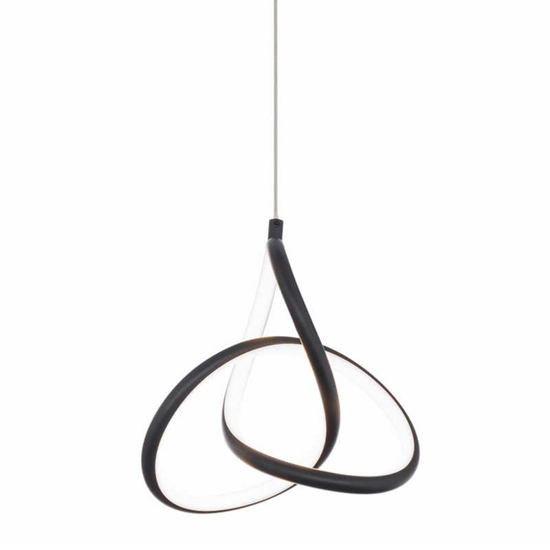 【WAC LIGHTING】アメリカ・LEDペンダントライト「Vornado」ブラック（L189×W189×H189mm）