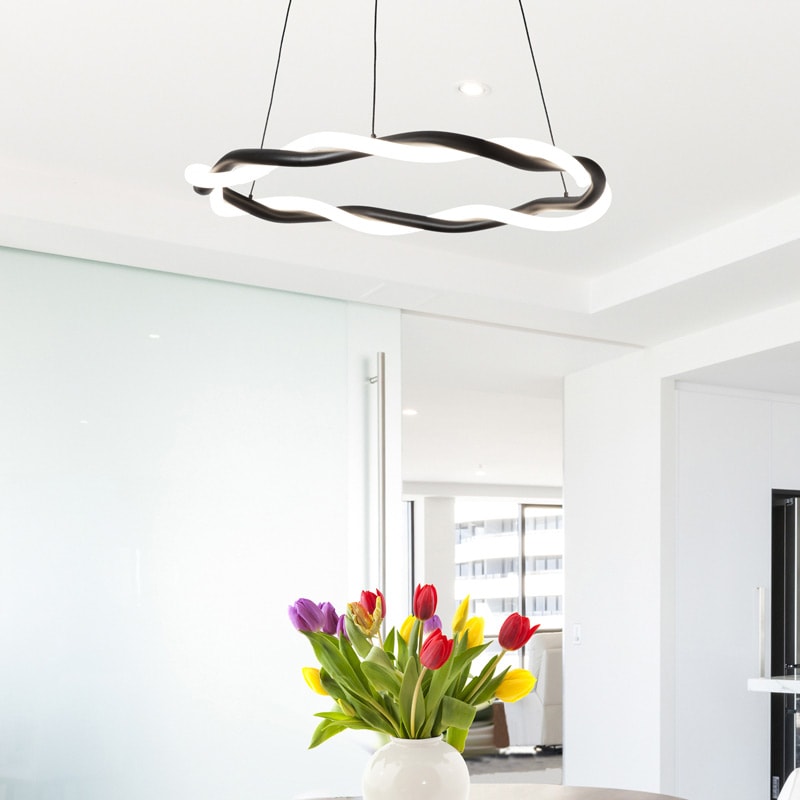 【WAC LIGHTING】アメリカ・LEDロープペンダントライト「Escapade」ブラック（φ710×H50mm）