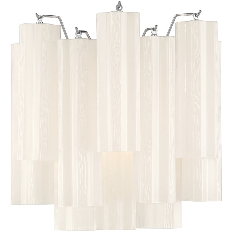 【CRYSTORAMA】アメリカ・デザイン照明「Addis Bath Wall Light」ウォールライト Polished Chrome Tronchi Glass White（W368×H368mm）