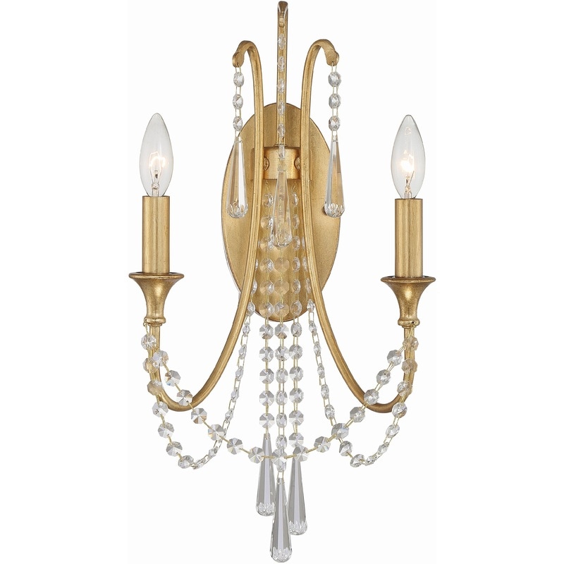 【CRYSTORAMA】アメリカ・デザイン照明「Arcadia Bath Wall Light」ウォールライト Antique Gold（W286×H540mm）