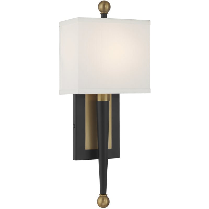 【CRYSTORAMA】アメリカ・デザイン照明「Ardson Bath Sconce Wall Light」ウォールライト Matte Black and Vibrant Gold（W178×H451mm）