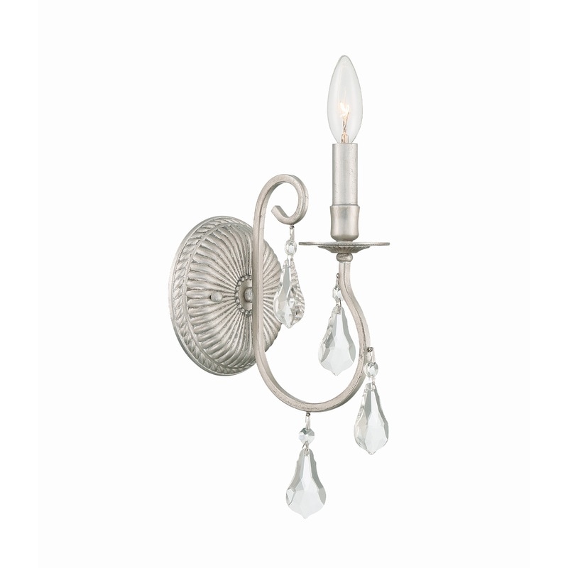 【CRYSTORAMA】アメリカ・デザイン照明「Ashton Bath Sconce Wall Light」ウォールライト Clear Hand Cut, Olde Silver（W140×H318mm）