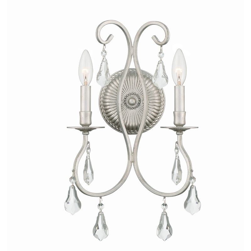 【CRYSTORAMA】アメリカ・デザイン照明「Ashton Bath Wall Light」ウォールライト Clear Hand Cut, Olde Silver（W267×H464mm）