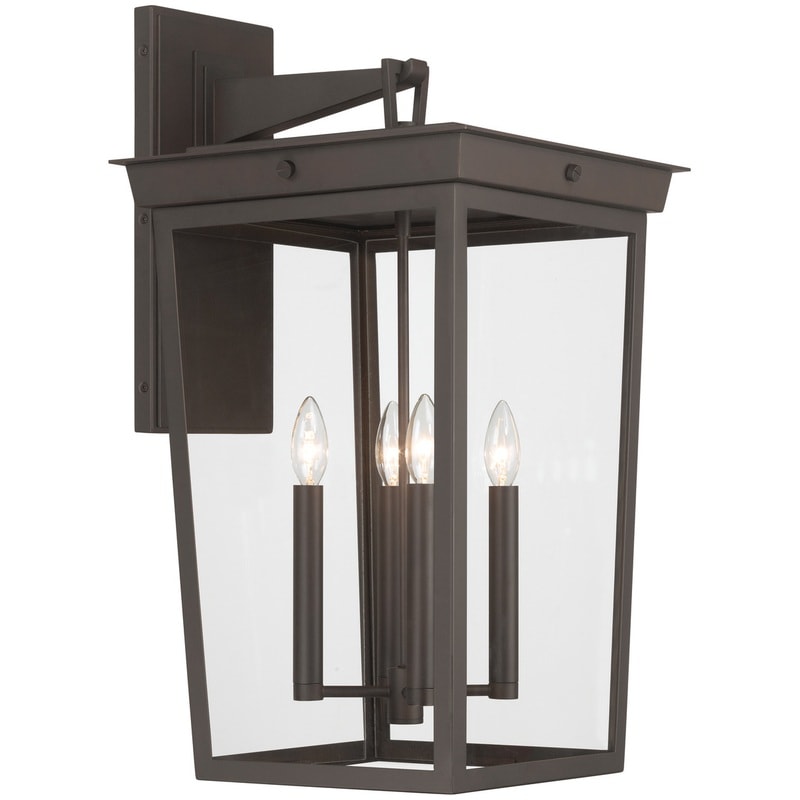 【CRYSTORAMA】アメリカ・デザイン照明「Belmont 4 Light」屋外用ウォールライト Twilight Bronze（W356×H660mm）