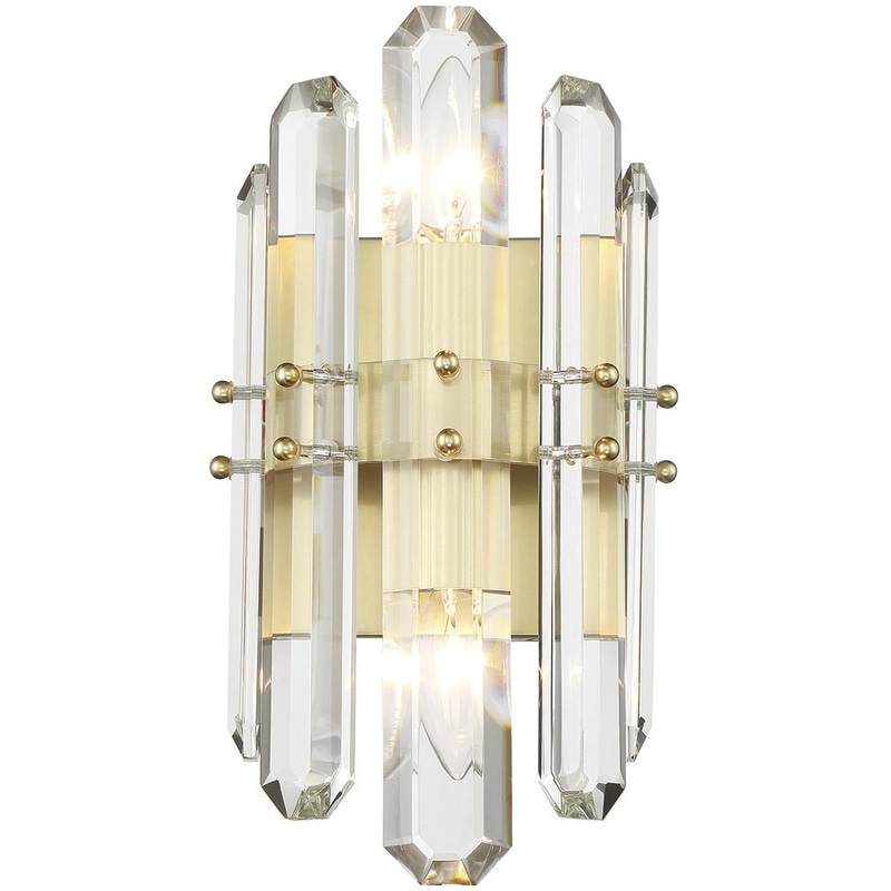 【CRYSTORAMA】アメリカ・デザイン照明「Bolton Sconce Wall Light」ウォールライト Aged Brass（W191×H343mm）
