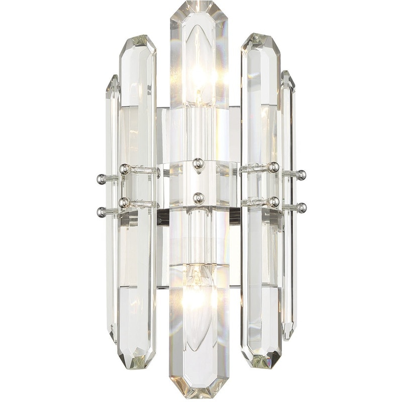 【CRYSTORAMA】アメリカ・デザイン照明「Bolton Sconce Wall Light」ウォールライト Polished Nickel（W191×H343mm）