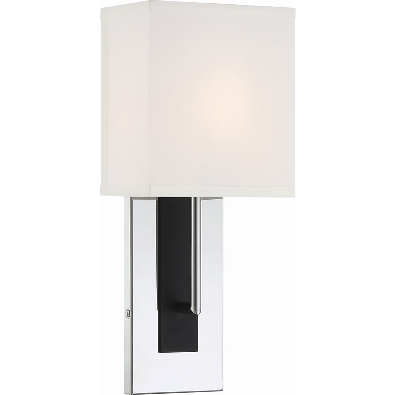 【CRYSTORAMA】アメリカ・デザイン照明「Brent Bath Sconce Wall Light」ウォールライト Polished Nickel and Black Forged（W165×H381mm）