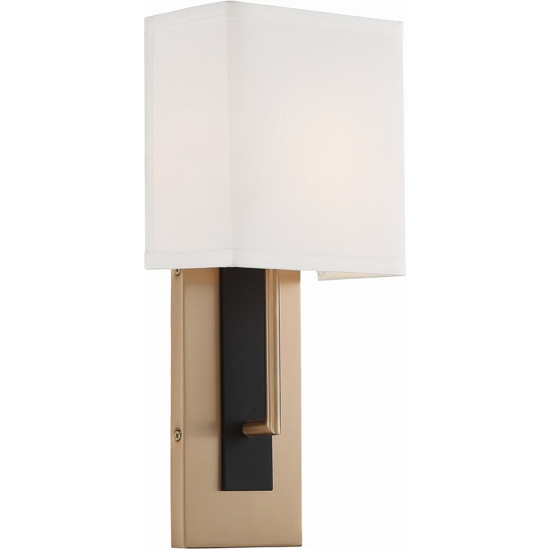 【CRYSTORAMA】アメリカ・デザイン照明「Brent Bath Sconce Wall Light」ウォールライト Vibrant Gold and Black Forged（W165×H381mm）