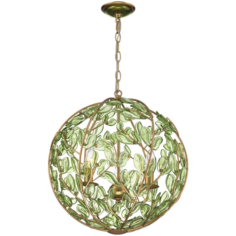 【CRYSTORAMA】アメリカ・デザイン照明「Bridget 3 Light」シャンデリア Soft Gold Green（W419×H457mm）