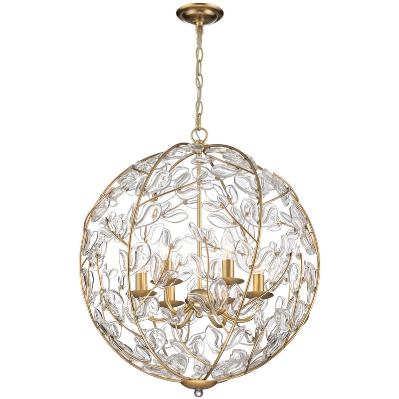 【CRYSTORAMA】アメリカ・デザイン照明「Bridget 6 Light」シャンデリア Soft Gold Clear（W533×H603mm）