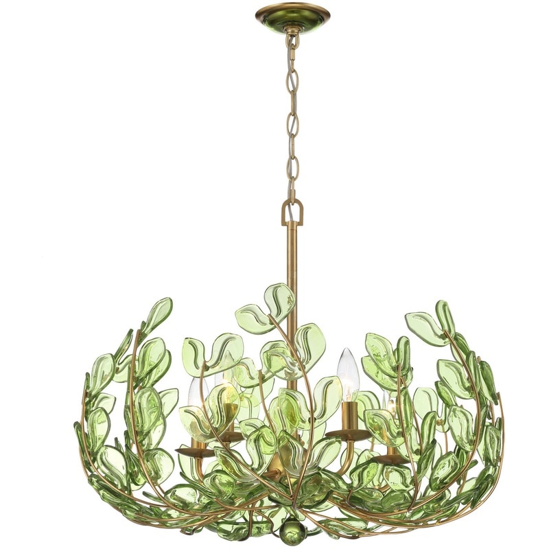 【CRYSTORAMA】アメリカ・デザイン照明「Bridget 5 Light」シャンデリア Soft Gold Green（W597×H508mm）