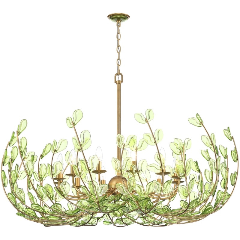 【CRYSTORAMA】アメリカ・デザイン照明「Bridget 12 Light」シャンデリア Soft Gold Green（W1067×H698mm）