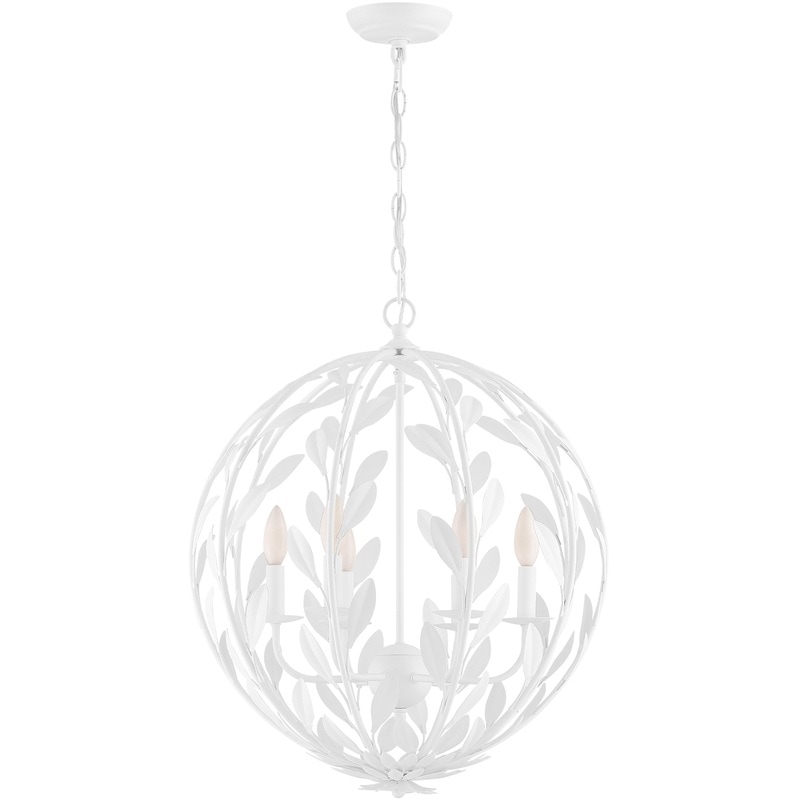 【CRYSTORAMA】アメリカ・デザイン照明「Broche 6 Light」シャンデリア Matte White（W533×H622mm）