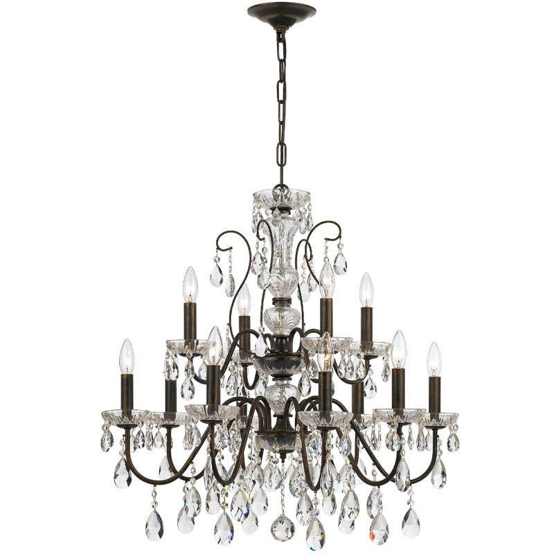 【CRYSTORAMA】アメリカ・デザイン照明「Butler 12 Light」シャンデリア English Bronze Clear Hand Cut（W737×H737mm）