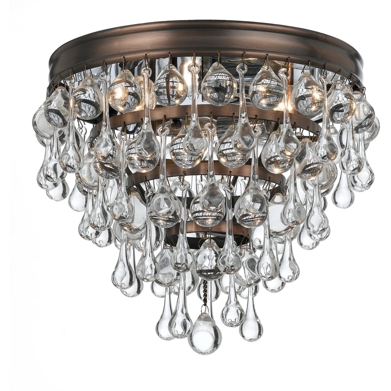 【CRYSTORAMA】アメリカ・デザイン照明「Calypso 3 Light」シーリングライト Vibrant Bronze Flush（W267×H241mm）