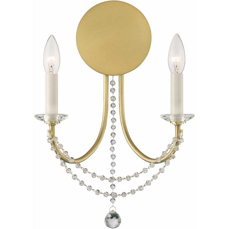 【CRYSTORAMA】アメリカ・デザイン照明「Delilah Bath Wall Light」ウォールライト Aged Brass（W311×H406mm）