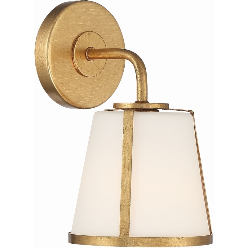 【CRYSTORAMA】アメリカ・デザイン照明「Fulton Bath Sconce Wall Light」ウォールライト Antique Gold, White（W159×H260mm）
