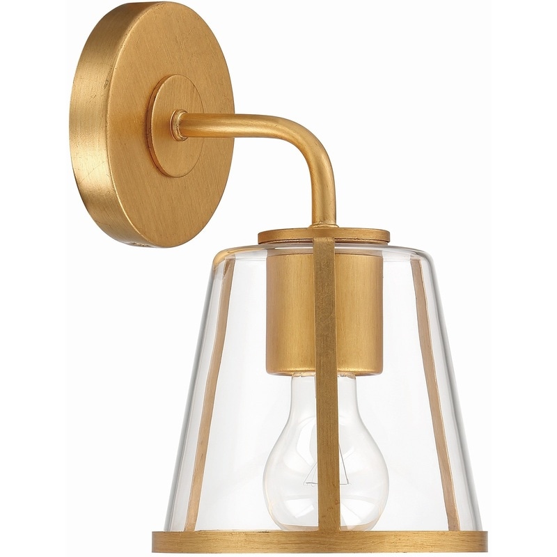 【CRYSTORAMA】アメリカ・デザイン照明「Fulton Bath Sconce Wall Light」ウォールライト Antique Gold, Clear（W159×H260mm）