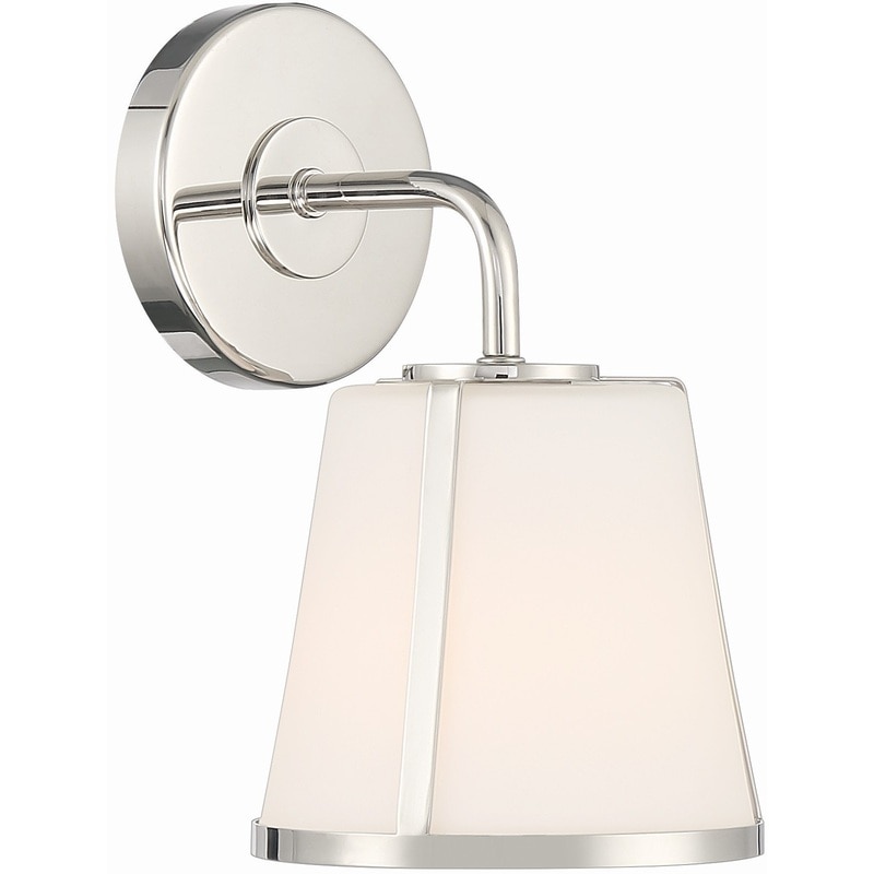 【CRYSTORAMA】アメリカ・デザイン照明「Fulton Bath Sconce Wall Light」ウォールライト Polished Nickel, White（W159×H260mm）